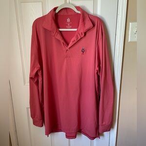 Men's Turtleson Big and Tall Pink Polo Golf Long Sleeve Shirt
